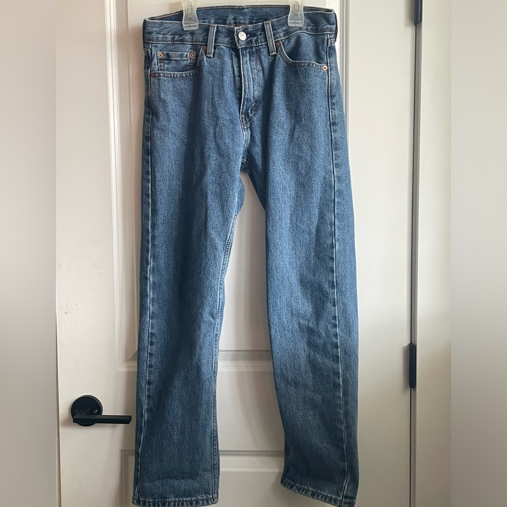 Classic Straight-Leg Blue Denim Jeans